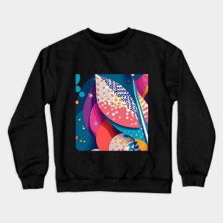 Geometric Leaves Shapes Retro Crewneck Sweatshirt